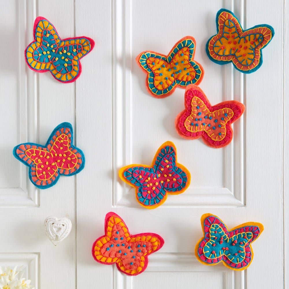 Wool Couture Company - Garland Felt Craft Kit - 8 Butterflies