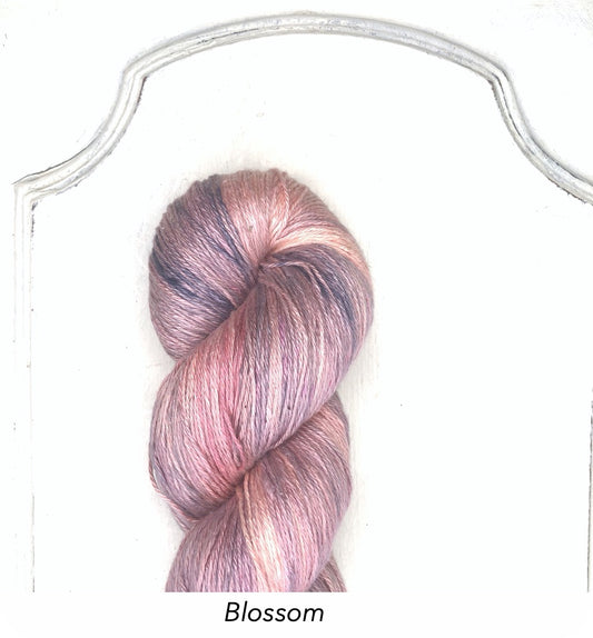 Silk Linen 3 Ply Fingering, Modern Dyed, Variegated - Blossom