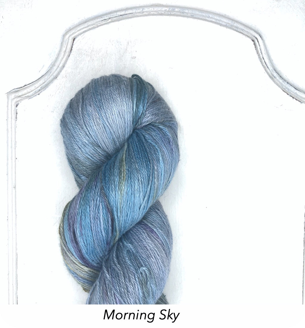 Silk Linen 3 Ply Fingering, Modern Dyed, Variegated - Morning Sky