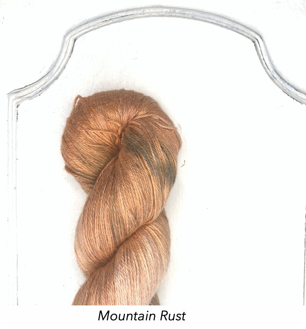 Silk Linen 3 Ply Fingering, Modern Dyed, Soft Solids - Mountain Rust
