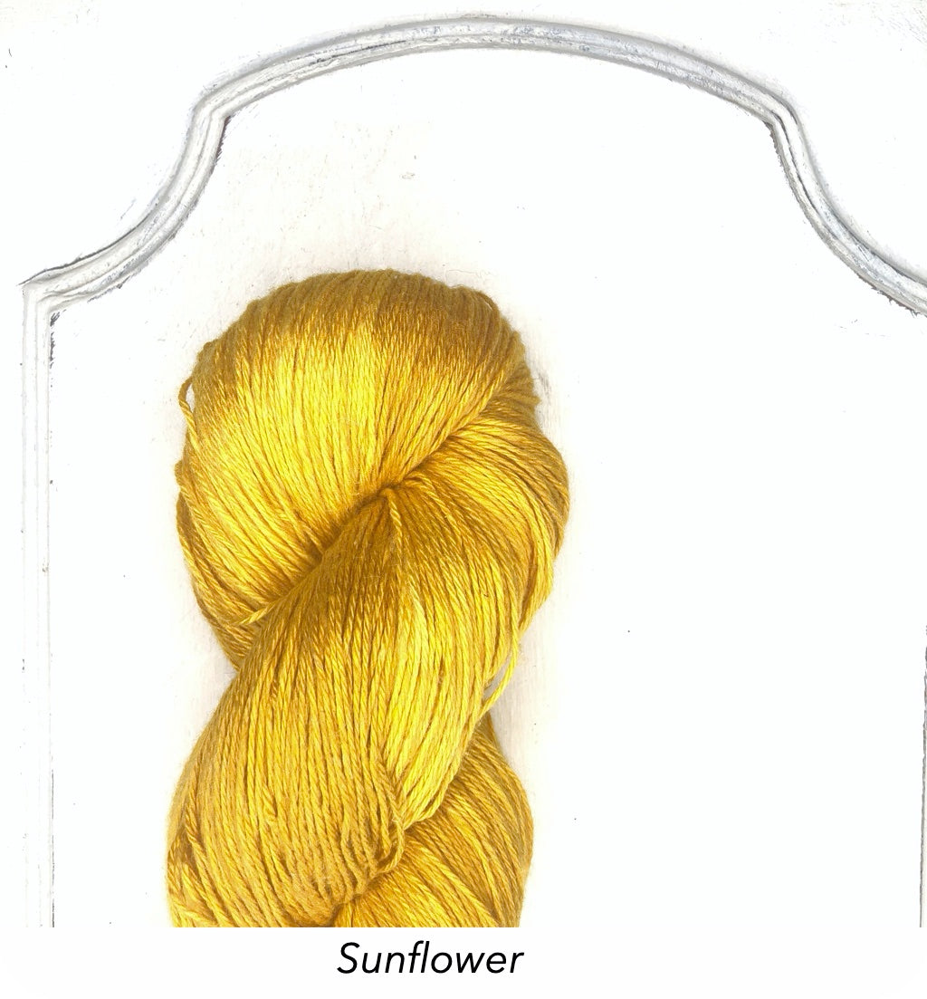 Silk Linen 3 Ply Fingering, Natural Dyed, Soft Solids - Sunflower