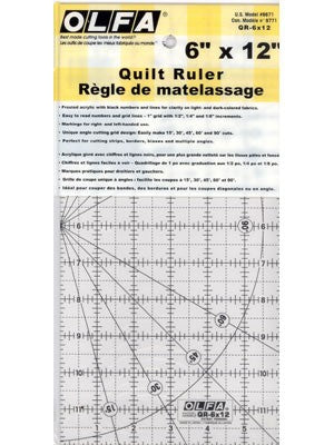 Olfa Quilting Ruler, 6" X12"