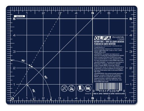 OLFA Double Sided Self-Healing Rotary Cutting Mat in Navy Blue